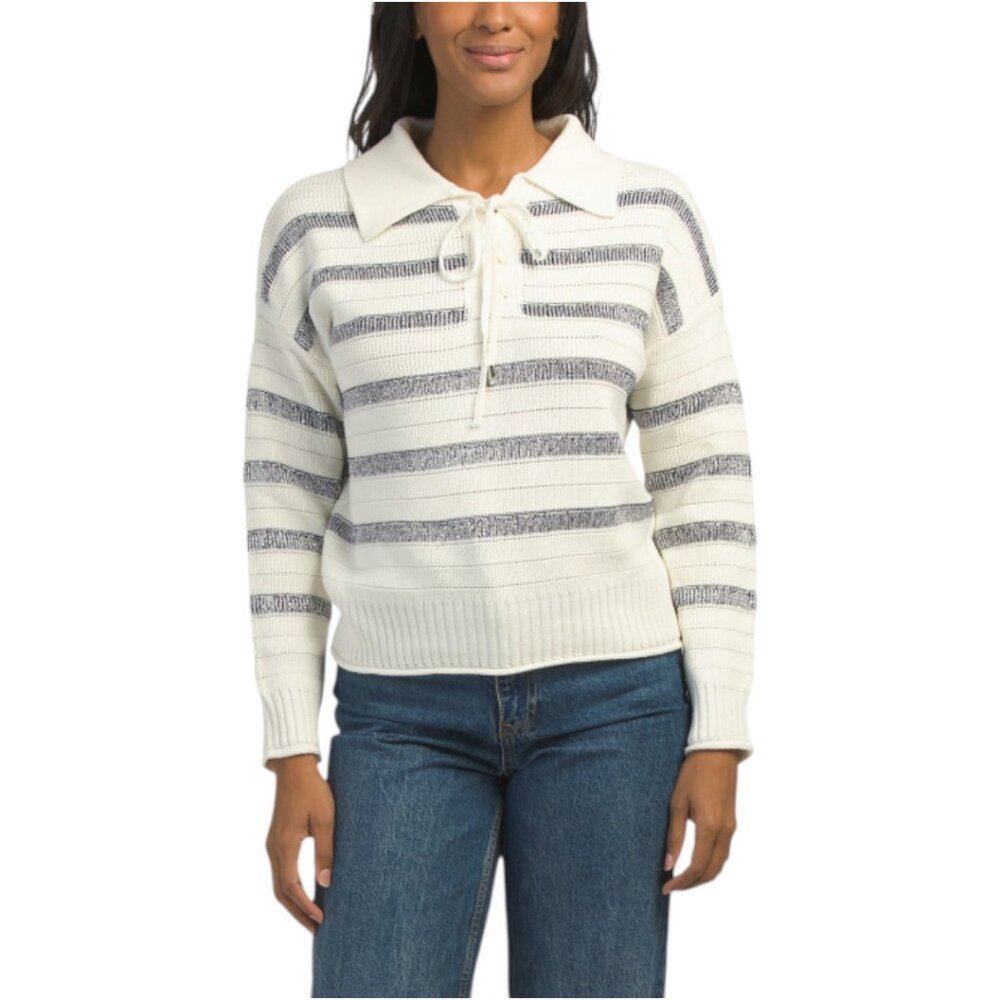 GREIGE Lace Up Swewater